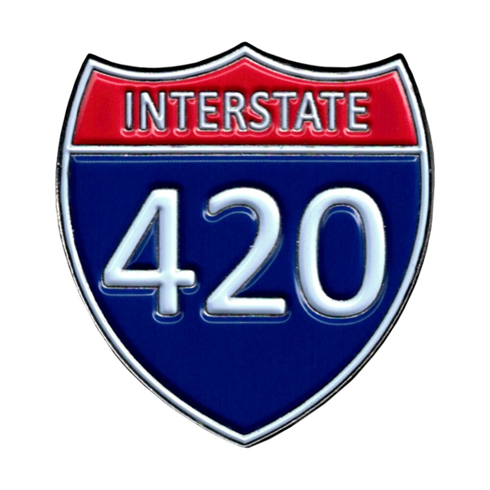 Interstate 420 Enamel Pin - Parody Pot Funny Novelty USA Sign Travel Stoner NWT